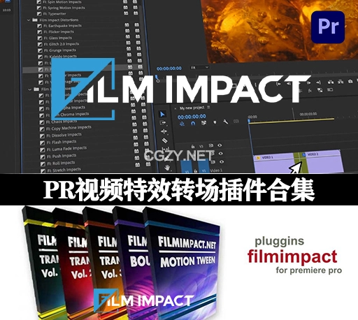 PR插件|高级视频特效转场插件合集包 FilmImpact Premium Video Effects v25.0.7 CE Win