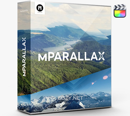 FCPX插件|50种三维玻璃折射视差图形切割视频特效预设 mParallax