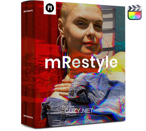 FCPX插件|50种复古信号损坏毛刺梦幻视觉特效预设 mRestyle +使用教程