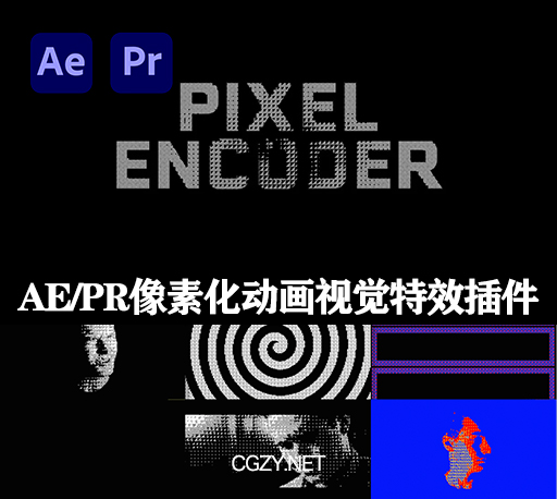 AE/PR插件|Pixel Encoder v1.6.3 Mac/Win 像素化效果视觉特效插件