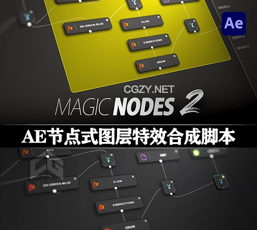 AE插件|强大节点式图层特效合成脚本 Magic Nodes v2.0.1 Win/Mac + 使用教程