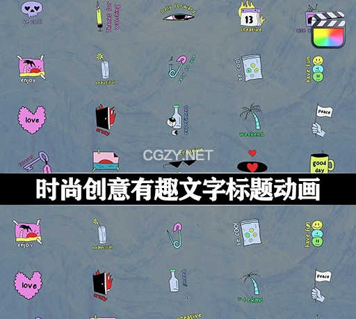 FCPX插件|时尚创意有趣文字标题动画 Acid Funny Titles