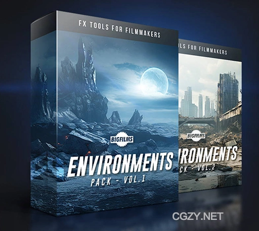 1600张科幻战争废墟恐怖外星中世纪遗迹背景环境高清图片素材 Bigfilms ENVIRONMENTS Pack (Vol. 1 + 2)