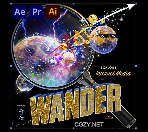 AE/PR/AI脚本|强大在线搜索下载GIF图片表情符号视频素材库 MtMograph Wander v1.13.1.4537