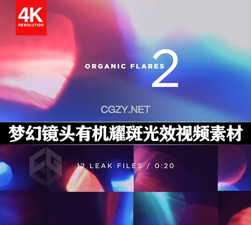 26个4K梦幻镜头有机耀斑光效视频素材 Organic Flares 2