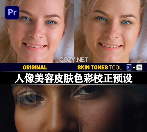 PR模板|123种人像美容皮肤色彩校正预设 Skin Tones Tool