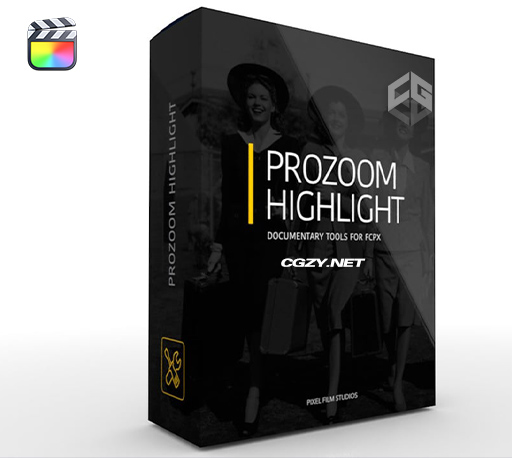 FCPX插件|视频局部画面放大镜扩大特写工具 ProZoom Highlight