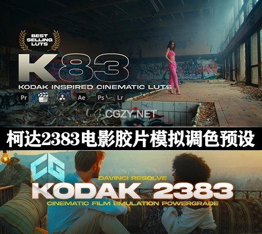 LUTs预设|20组大师级电影胶片美学色彩模拟柯达2383调色预设 Kodak 2383 Inspired Cinematic LUTs