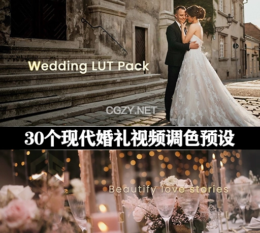 LUTs预设|30个现代婚礼视频调色预设 Color Finale Wedding Pack
