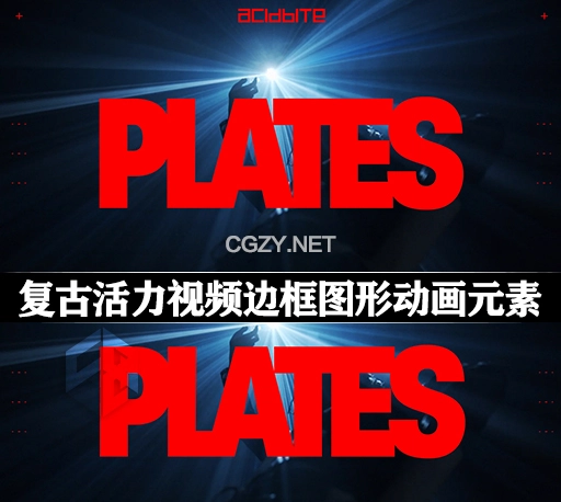 4K视频素材|复古活力视频边框图形动画元素 AcidBite Plates