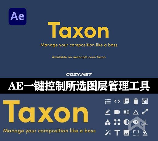 AE脚本|一键批量快速控制管理所选图层工具 Taxon v1.1.3 + 使用教程