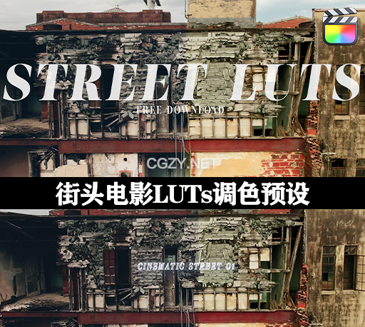中文汉化FCPX插件|7组街头电影LUTs调色预设 Cinematic Street LUT