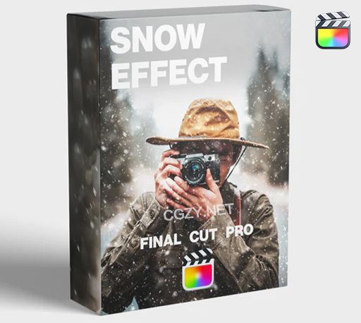 中文汉化FCPX插件|一键生成下雪效果 Snow Effect