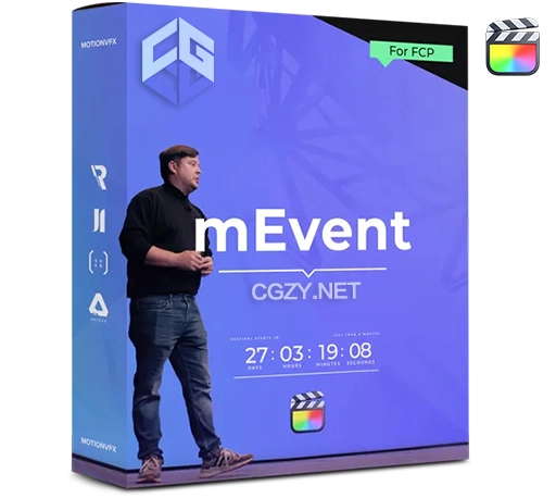 FCPX插件|144组设计精美的演讲主题背景文字标题图形动画预设 MotionVFX mEvent