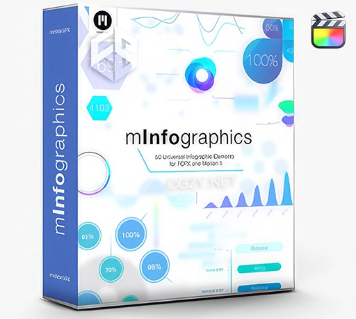 FCPX插件|60个可视化企业数据信息图表元素动画 MotionVFX mInfographics