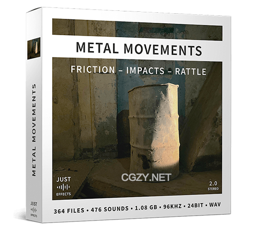 音效素材|364个铁桶金属刮擦撞击吱吱嘎嘎声音效 Just Sound Effects Metal Movements