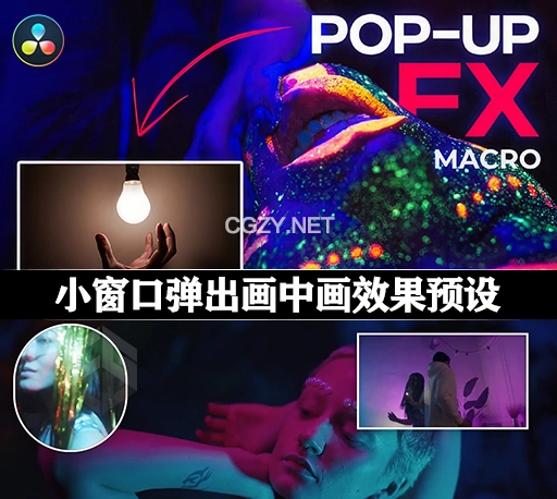 达芬奇模板|小窗口弹出画中画效果预设 Pop Up Effects