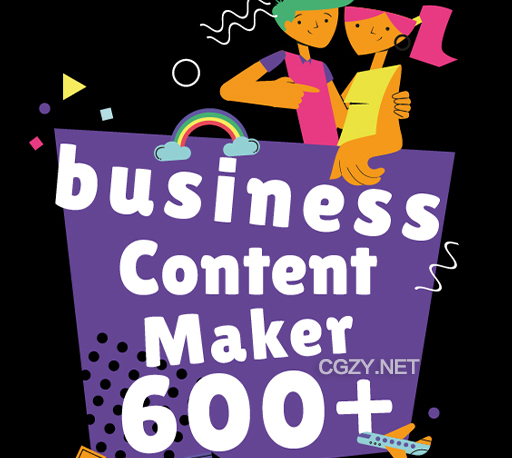 AE脚本|600+卡通人物角色场景解说运动图标MG动画元素 Business Content Maker