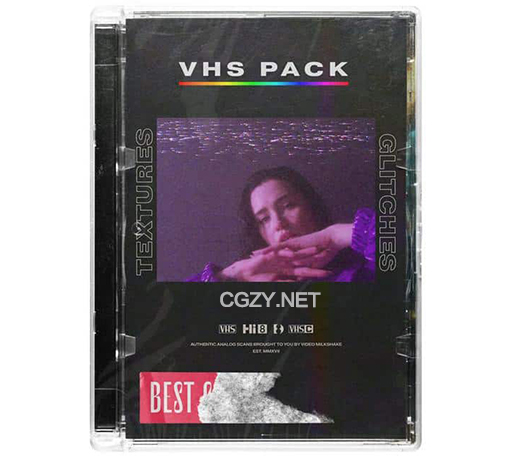 4K视频素材|复古老式VHS磁带故障纹理叠加动画  VHS Glitches and Textures Overlay Pack 1.0