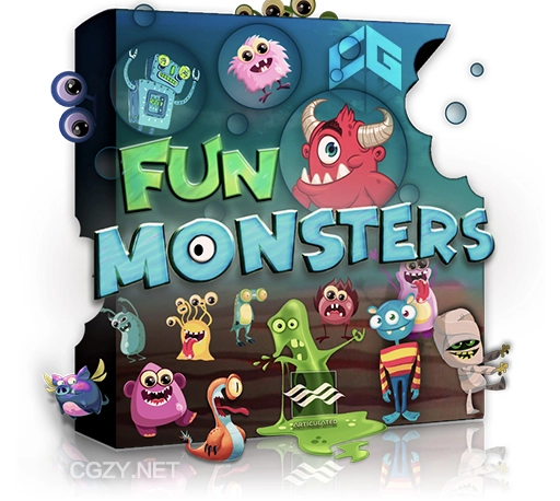 音效素材|2096个可爱有趣喜剧卡通小怪兽游戏无损音效 Fun Monsters