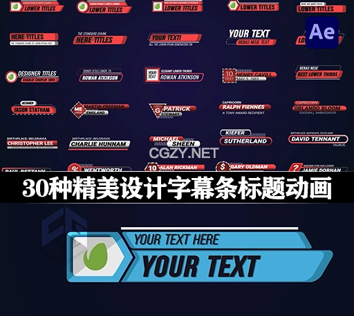 AE模板|30种精美头像字幕条标题动画预设 Lower Thirds Pack