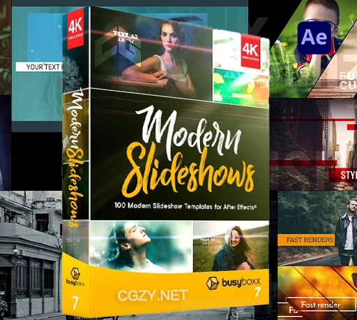 AE模板|102个现代时尚幻灯片动画 BBV07 Modern Slideshows