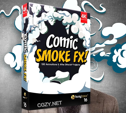 4K视频素材|150组动漫卡通云团烟雾特效MG动画素材 BBV16 Comic Smoke FX(含AE模板)