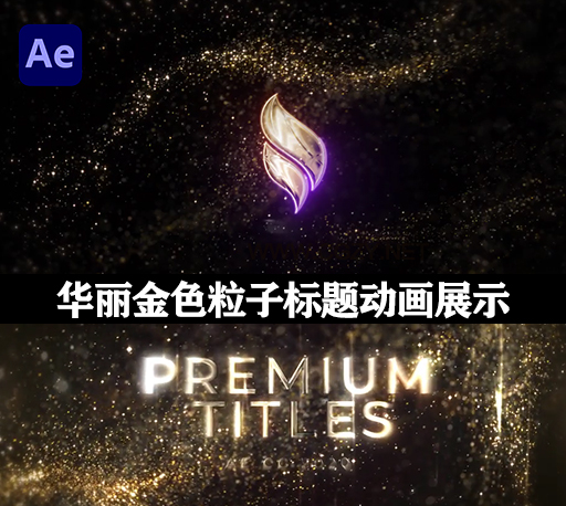 AE模板|华丽金色粒子电影颁奖典礼婚礼标题动画展示 Luxury Gold Particles Titles