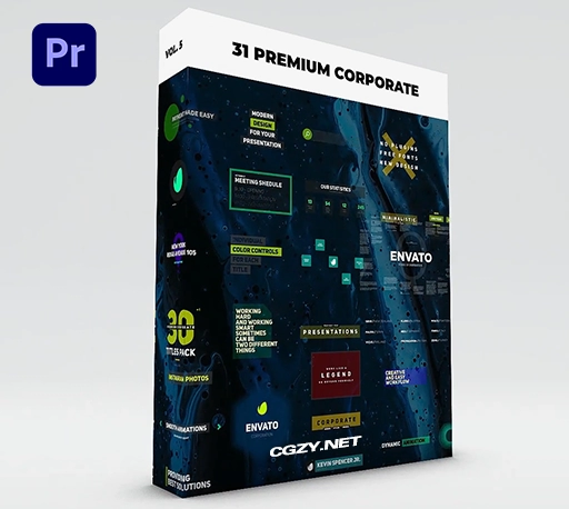 PR模板|31种企业商务文字标题排版动画 Premium Corporate Titles