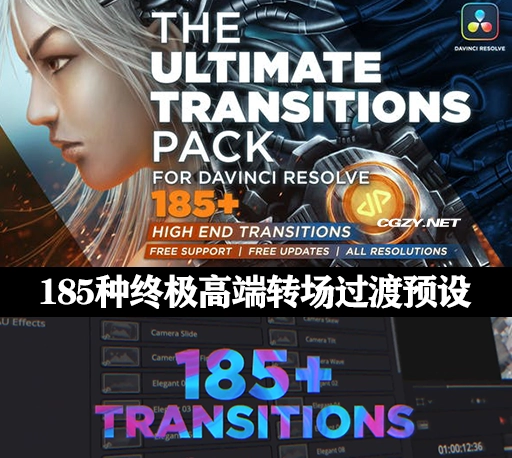 达芬奇模板|185种终极高端转场过渡预设 The Ultimate Transitions Pack