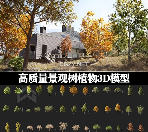 高质量景观树植物3D模型 Maxtree Plant Models Vol 110 (MAX/FBX/C4D/TEX格式)
