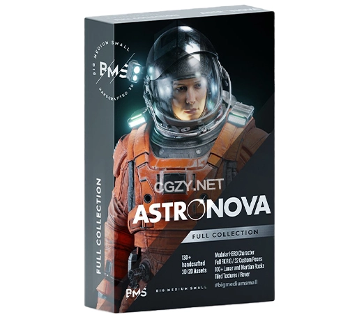 Blender模型|太空宇航员人物角色地形环境3D模型资产预设 BigMediumSmall Astronova