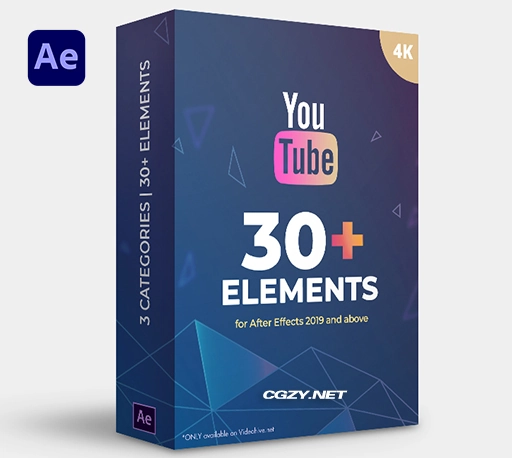 AE模板|30种油管视频订阅点赞元素动画 Youtube Subscribe Plus