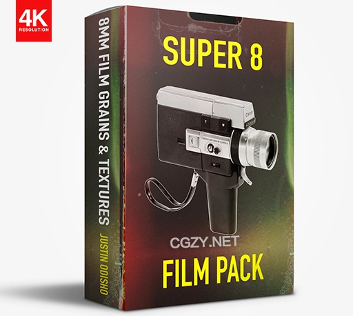 老电影8毫米胶片噪点颗粒4K视频素材 Justin Odisho Super 8 Film Overlays Pack