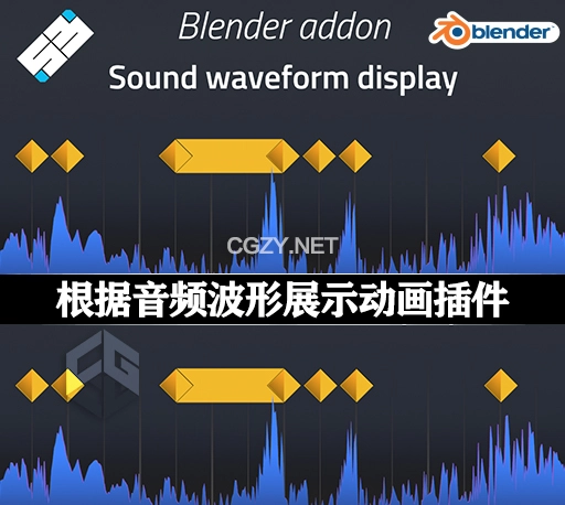 Blender插件|根据音频波形展示动画工具 Sound Waveform Display V0.9.2