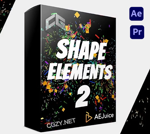 AE/PR模板|1000组动态图形动画视频素材 AEJuice Shape Elements 2