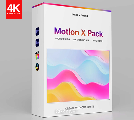4K视频素材|205个超炫酷霓虹灯隧道背景卡通动态图形动画转场素材包 Motion X Pack