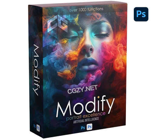 PS插件|AI人工智能人像磨皮修饰换天空背景工具 Modify Retouch Panel for Photoshop