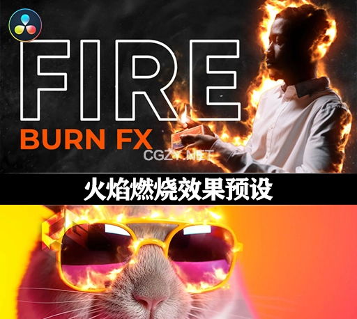 达芬奇模板|火焰燃烧效果预设 Fire Burn Effect
