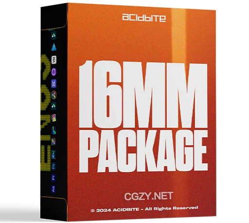 4K视频素材|31种模拟16毫米电影胶片颗粒灼烧污垢划痕叠加效果 AcidBite – 16mm Package