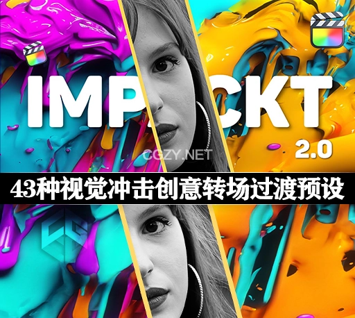 FCPX中文插件|43种视觉冲击创意转场过渡预设 Luca Visual FX Impackt 2.0