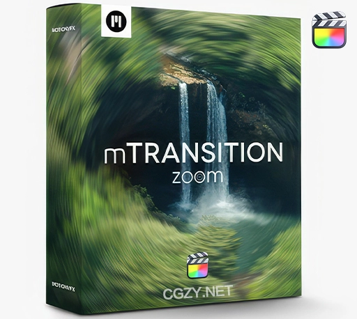 FCPX插件|50种剪辑师必备镜头转换变焦模糊冲击缩放卡点转场过渡预设 MotionVFX mTransition Zoom