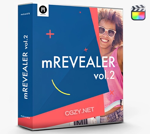 FCPX插件|50个精美时尚图文LOGO排版设计片头动画 MotionVFX mRevealer 2