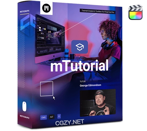 FCPX插件|简约教程讲解视频操作注释课程人物介绍文字标题动画预设 MotionVFX mTutorial