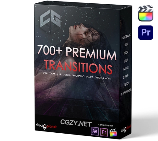 FCPX插件+PR插件|700组常用视频过渡转场预设 Studio Planet Premium Video Transitions