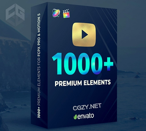 FCPX插件|1000种高质量文字标题字幕条指示线片头开场动画视频调色无缝转场预设 YouTube Pack