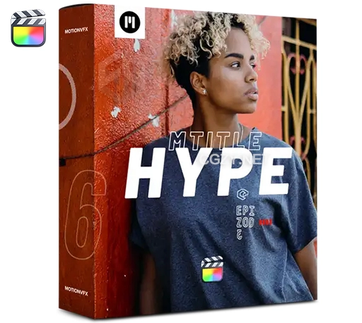 FCPX插件|62组动感活力文字标题字幕排版动画预设 motionVFX mTitle Hype