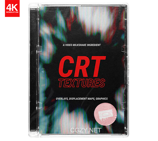 4K视频素材|89种复古CRT屏幕故障扫描射线信号损坏纹理元素 CRT Textures