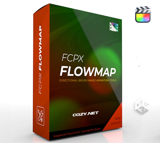 FCPX插件|静态图片局部流体循环动画效果 支持M1 FCPX Flowmap