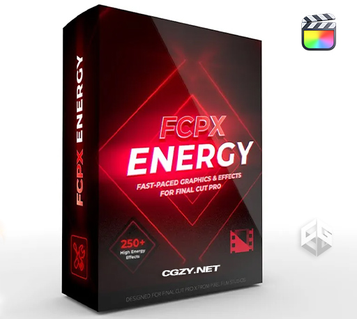 FCPX插件|298种叠加炫酷能量标题动画效果预设 FCPX Energy